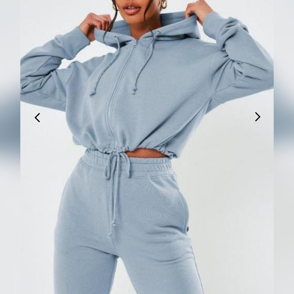 Blue Cropped Hoodie and Joggers